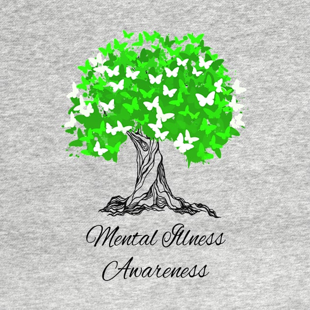 Mental Illness Awareness Butterfly Support by MerchAndrey